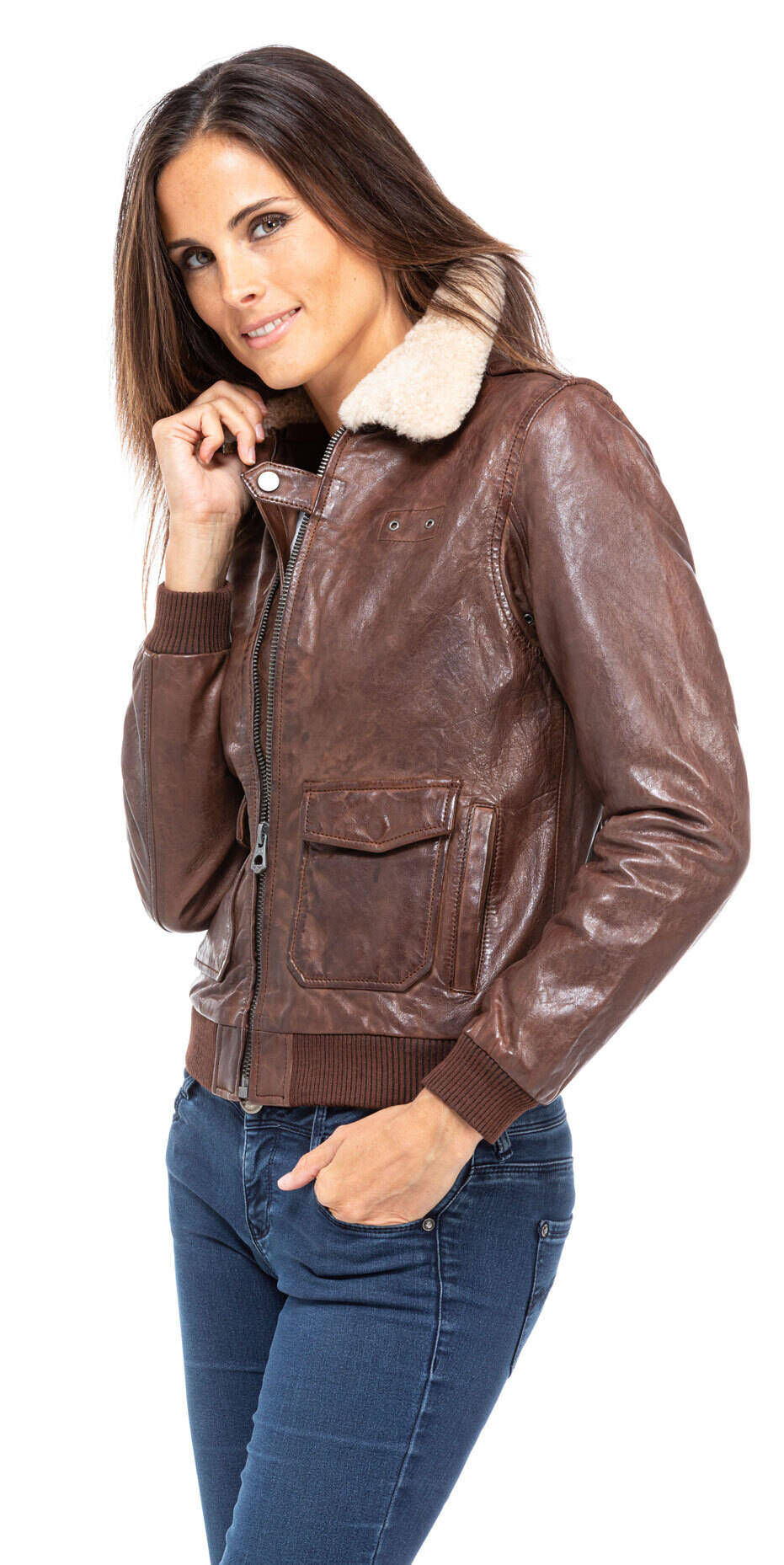 Veste cuir sale femme esprit