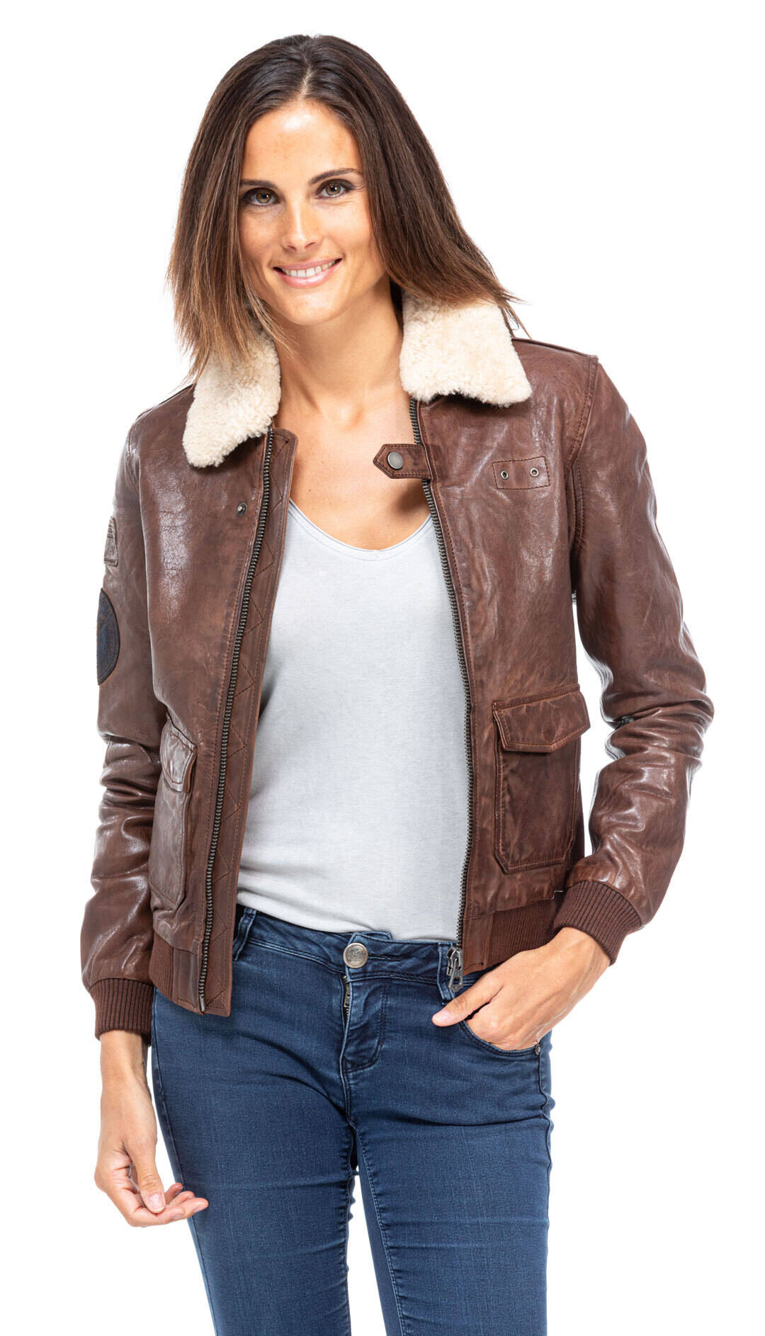 Blouson cuir aviateur homme clearance