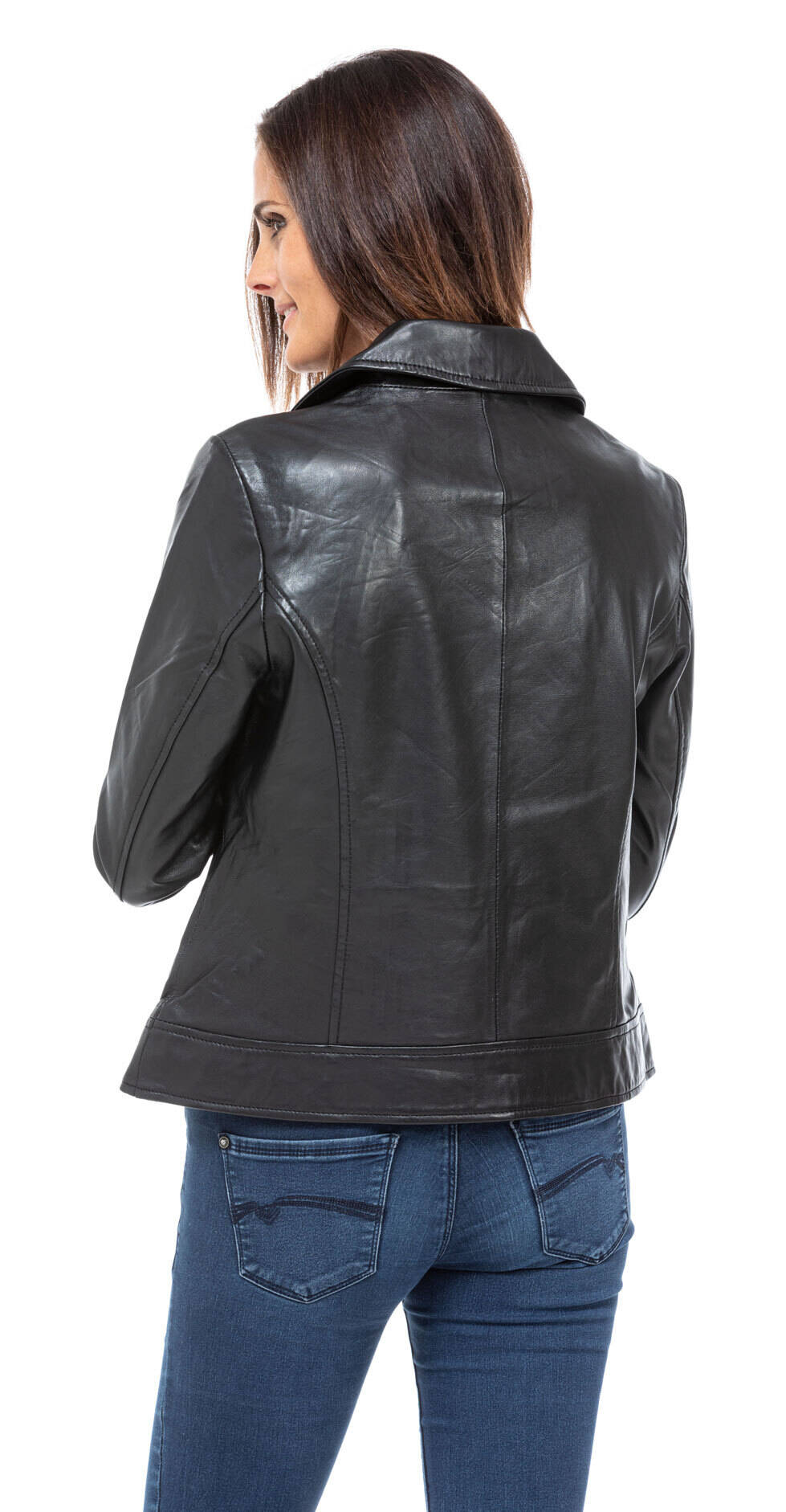 Blousons cuir en cuir agneau r f 101355 breda day19 noir