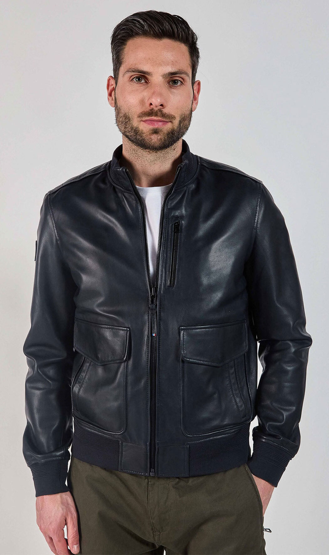 Vêtement en cuir Blousons cuir bleu