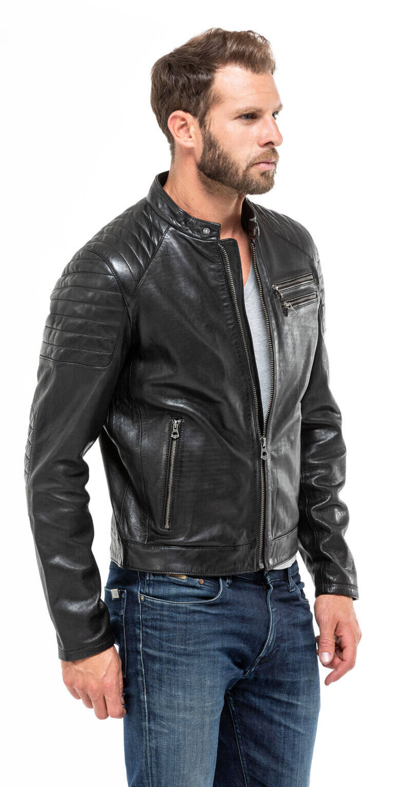 Veste noir shop cuir homme