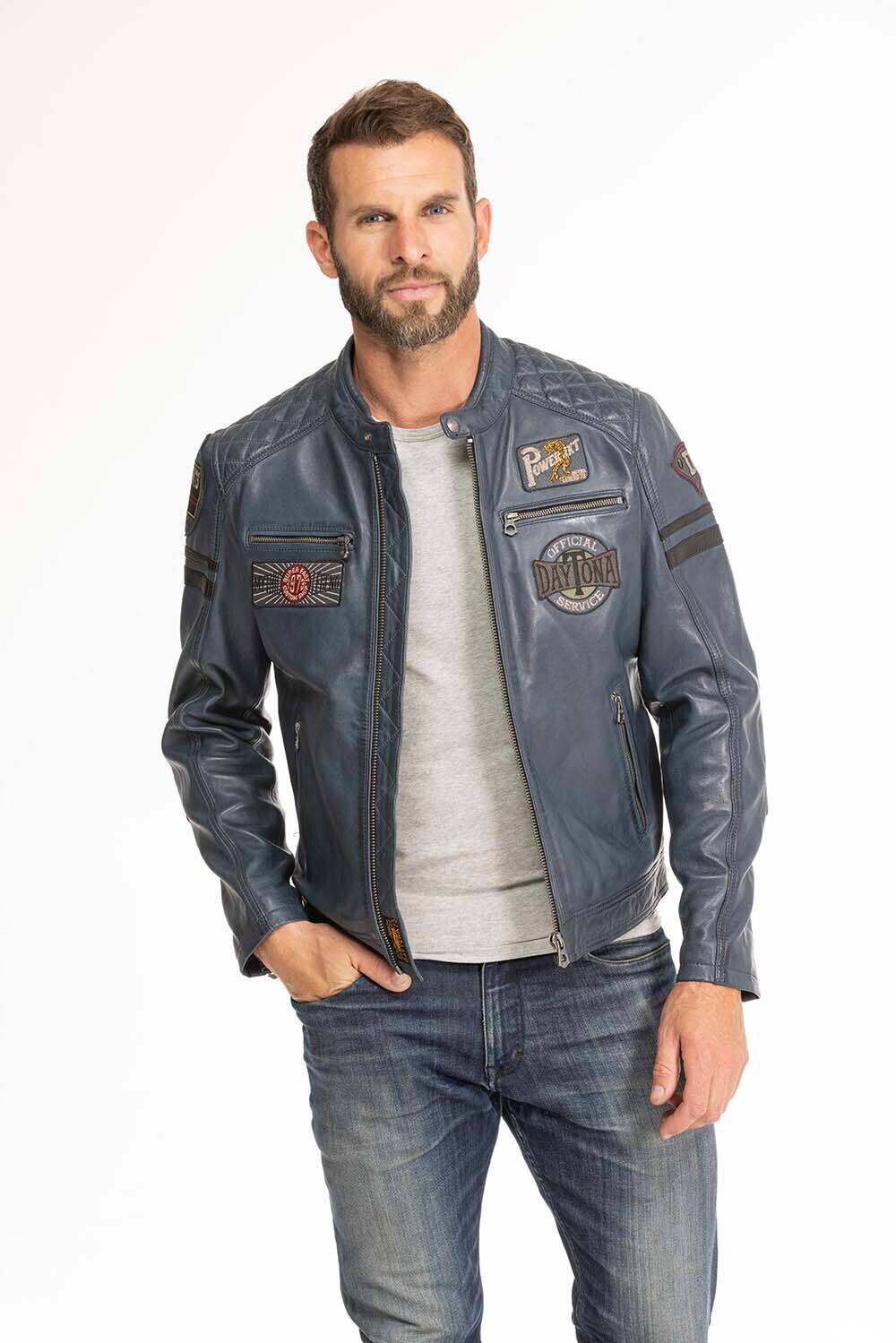 Veste jean cuir homme best sale