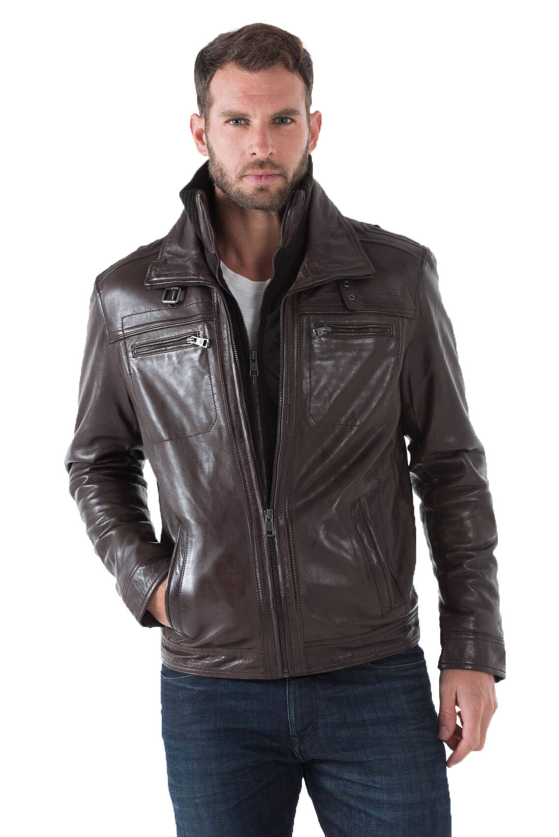 chemise cuir homme
