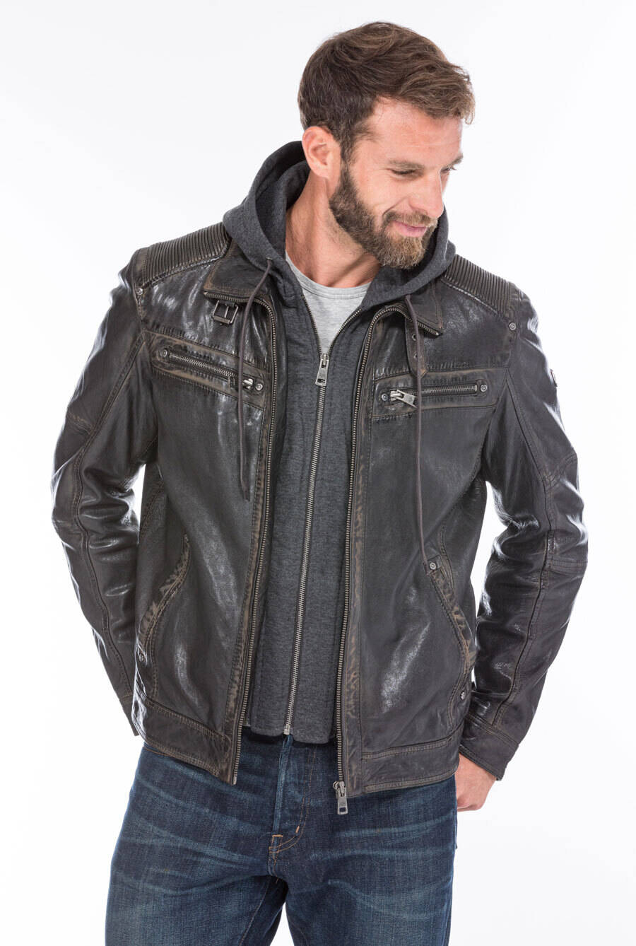 Vêtement en cuir Blousons cuir marron