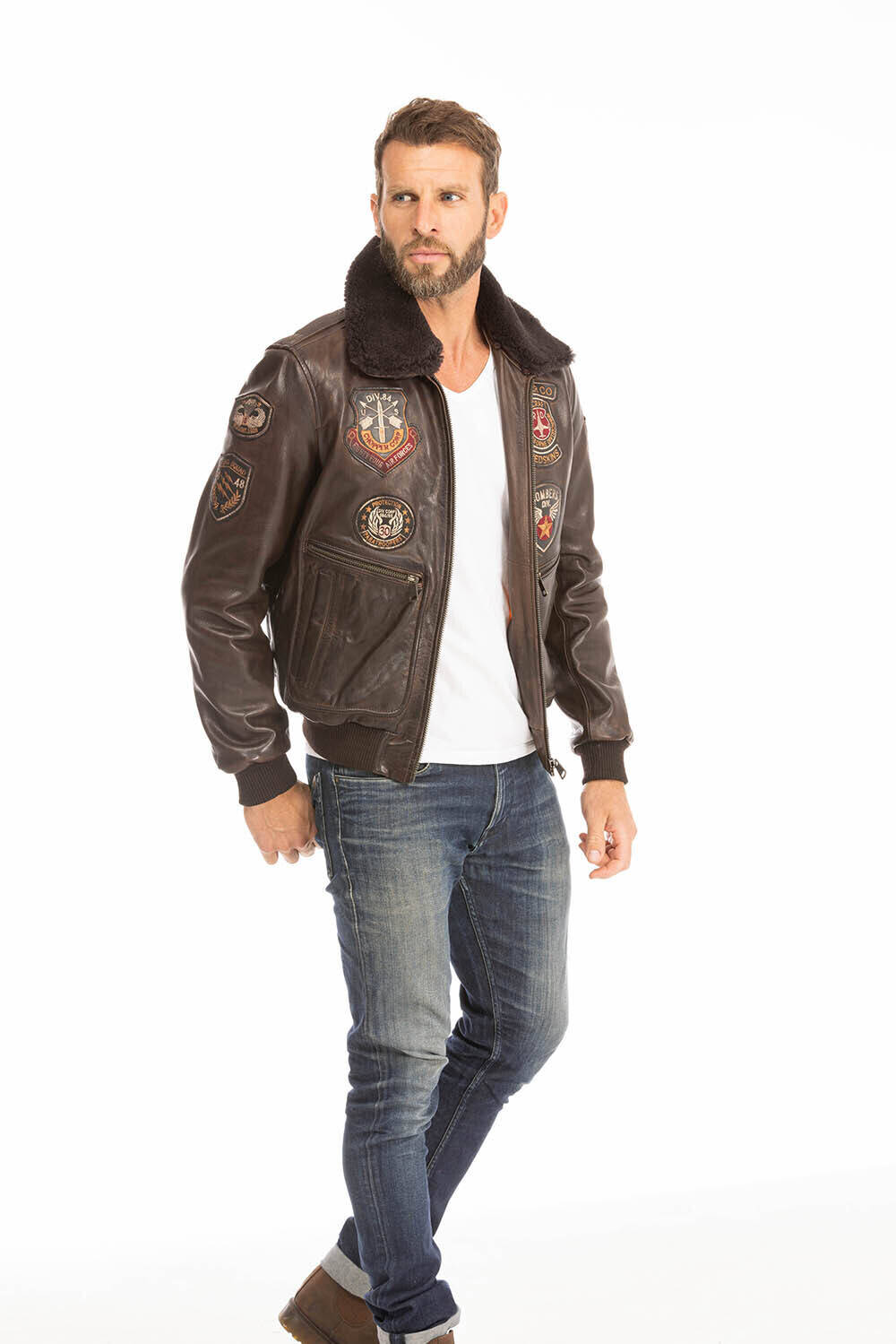 Vêtement en cuir Les bonnes affaires Homme marron