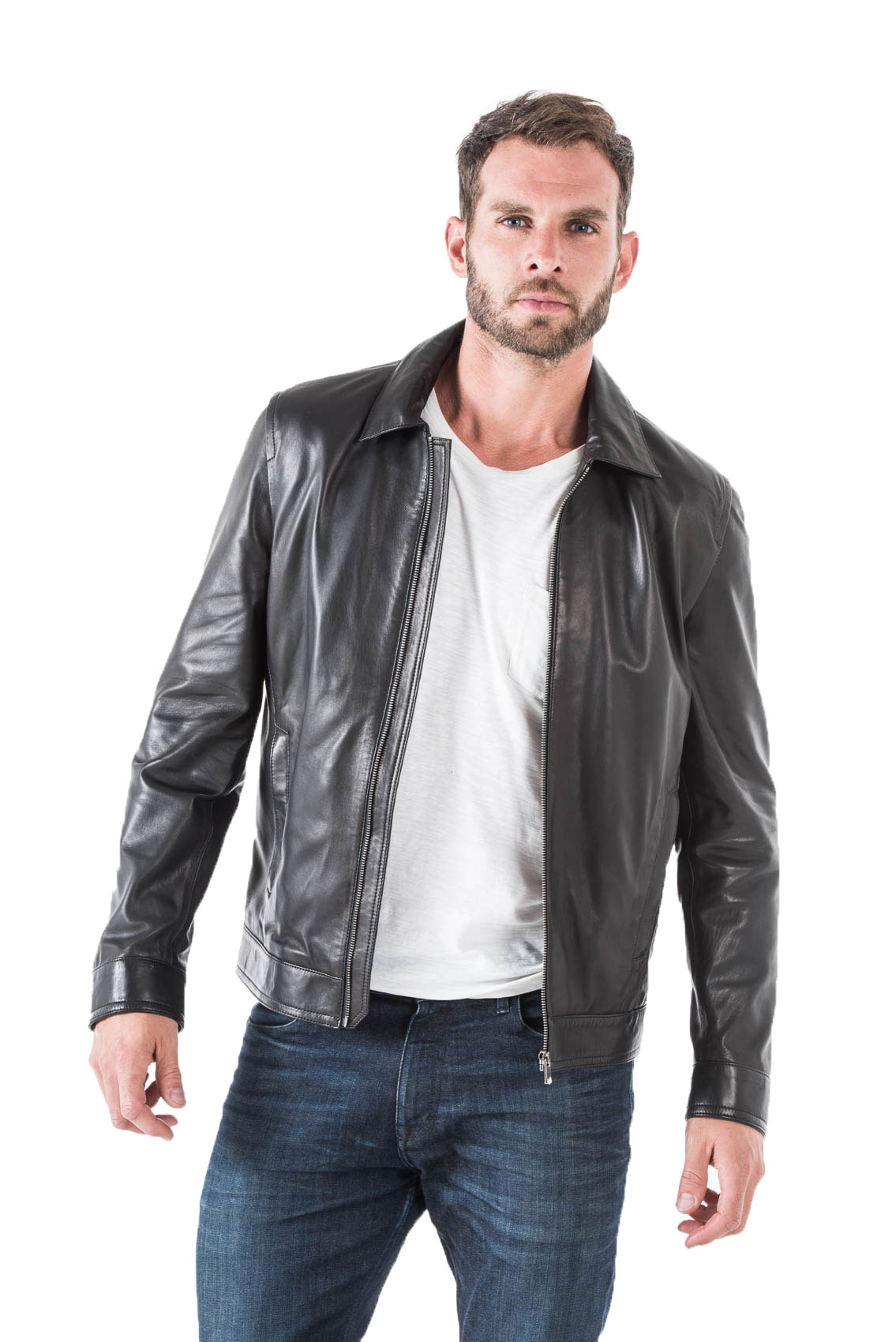 chemise cuir homme