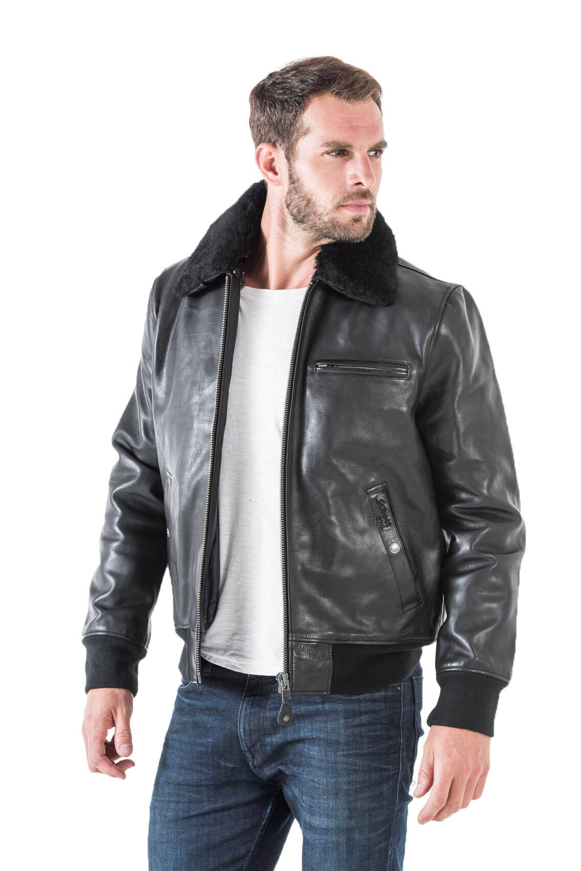 Vêtement en cuir Blousons cuir noir