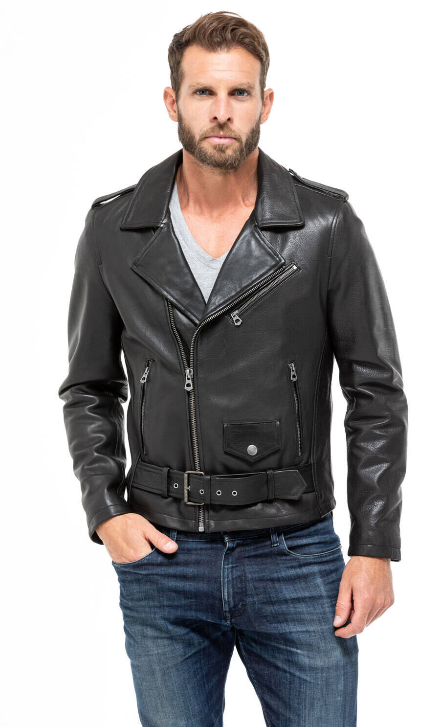 blouson cuir homme perfecto cuir 100866 daytona mannequin (3)