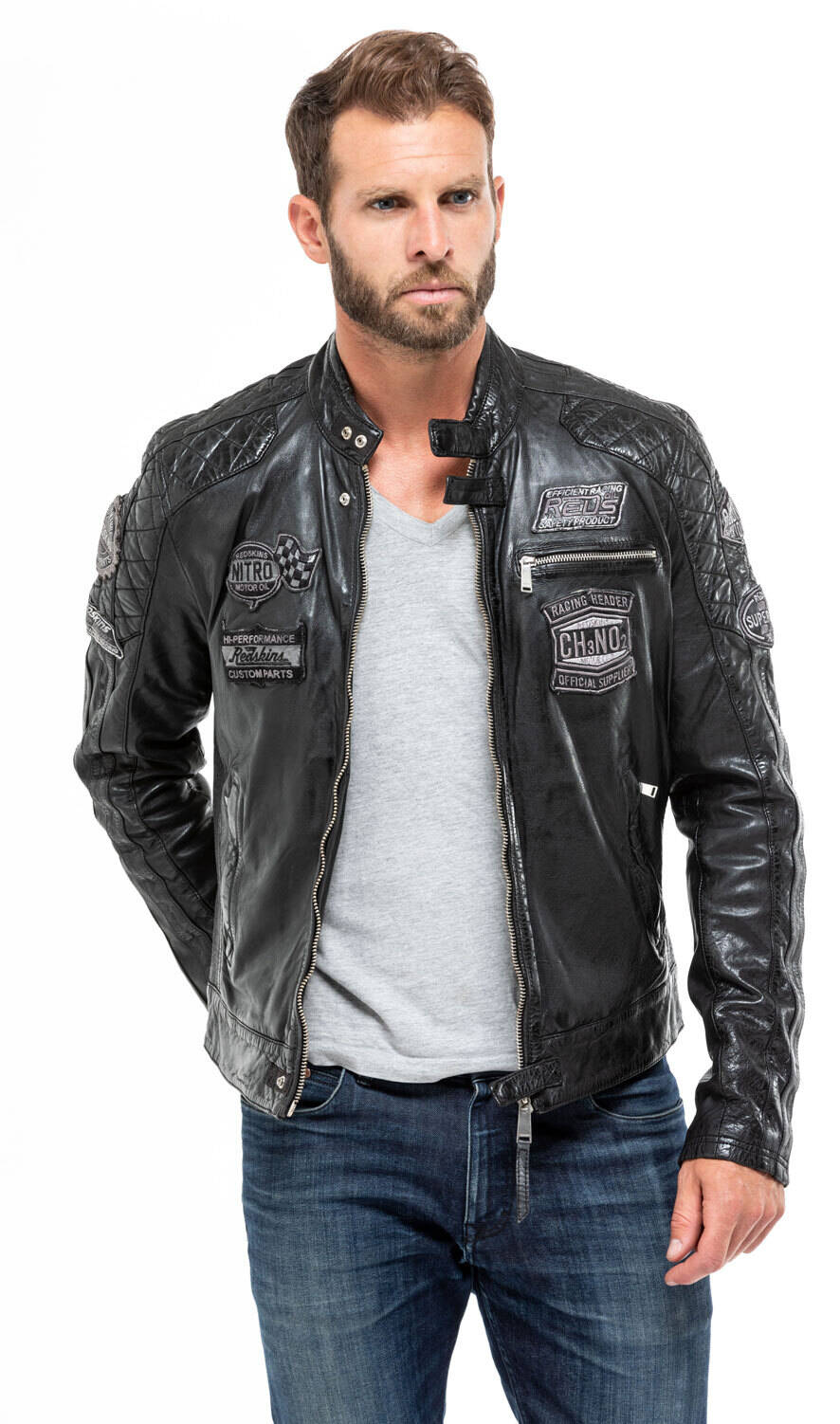 blouson style motard homme