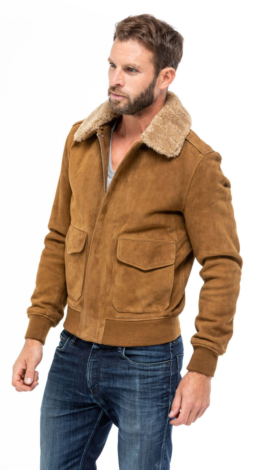 Blousons cuir en cuir ch vre r f LC 2410S rust rust