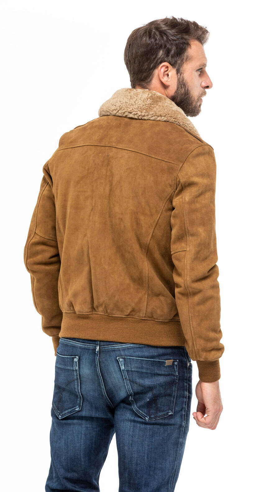 Blouson aviateur daim homme sale