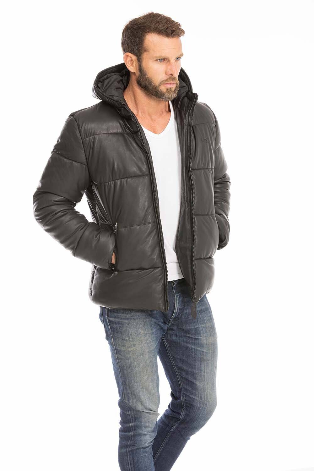 Blouson cuir sales schott capuche