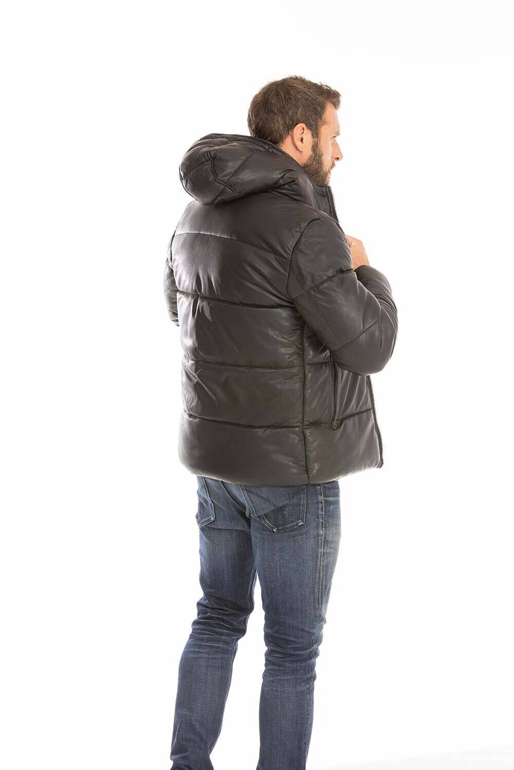 Doudoune schott top cuir homme