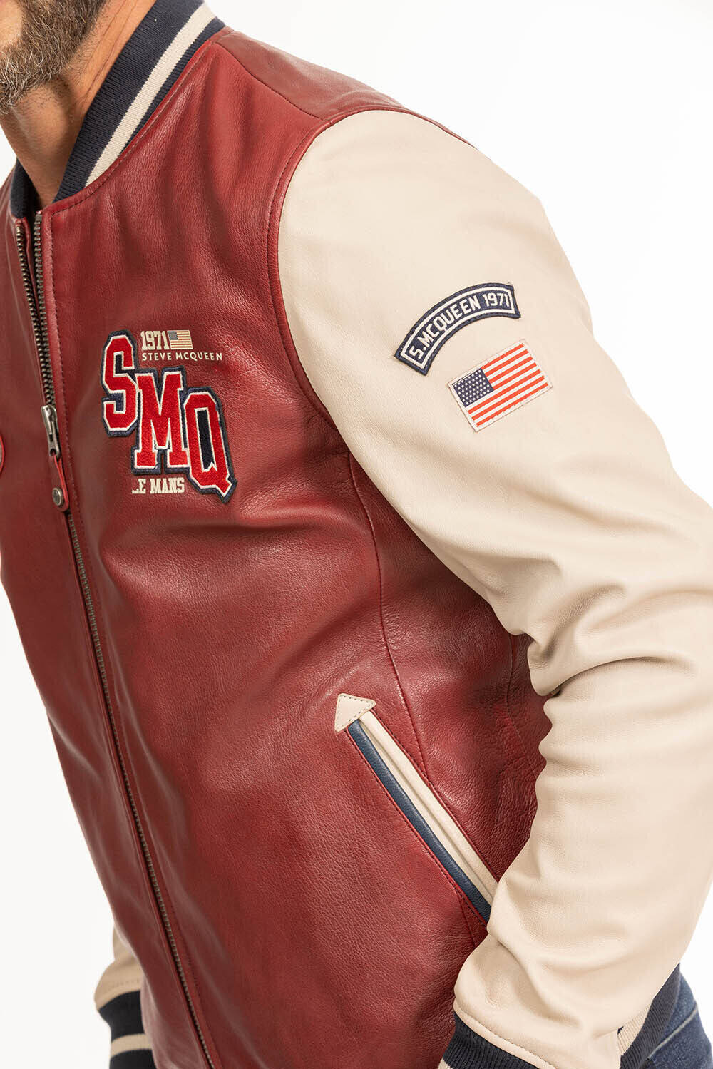 Vêtement en cuir Blousons cuir rouge