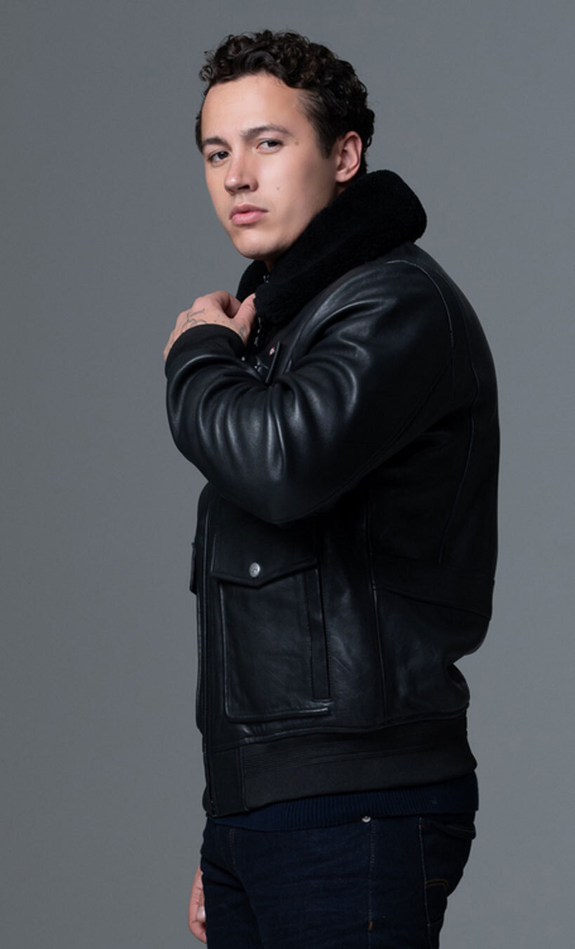 Vêtement en cuir Blousons cuir noir