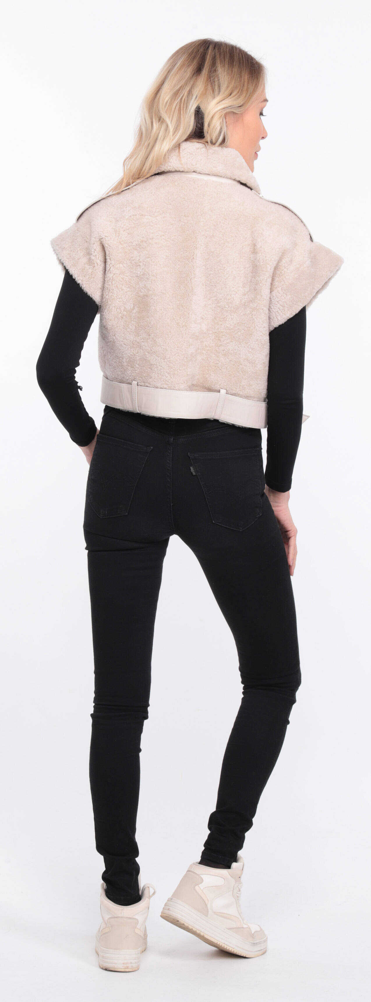 Vêtement en cuir Fourrures & Vêtements chauds beige