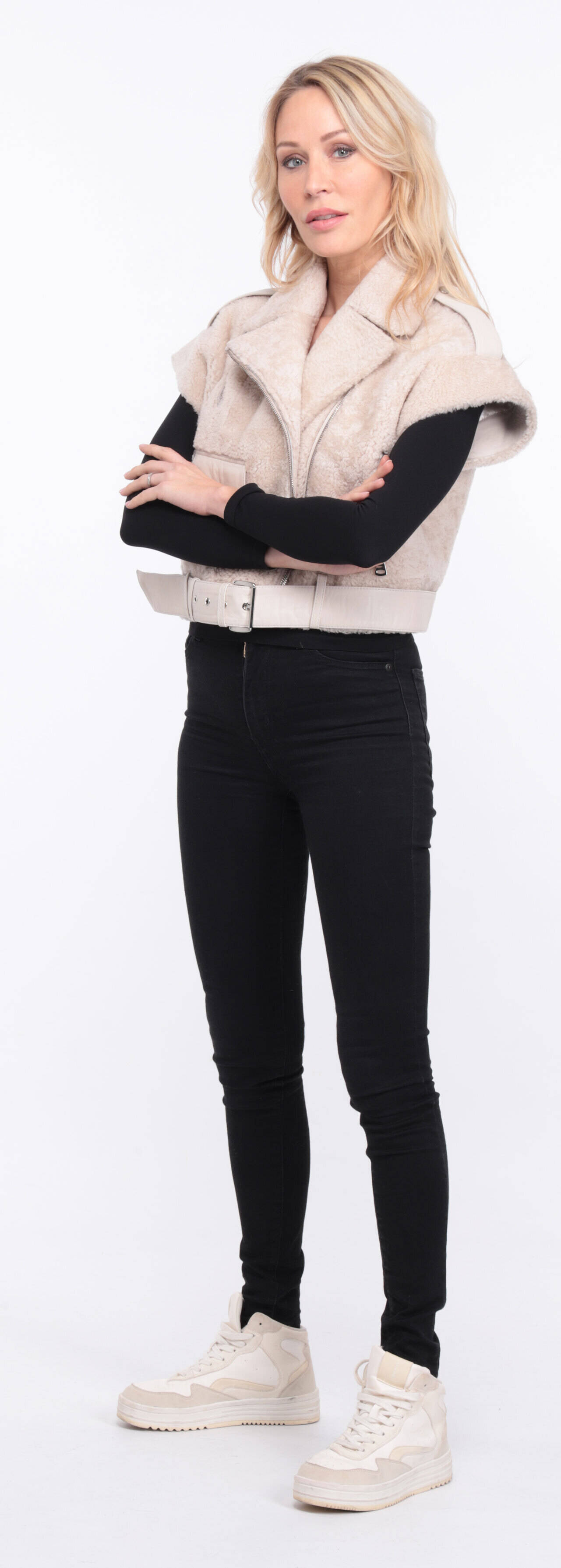 Vêtement en cuir Fourrures & Vêtements chauds beige