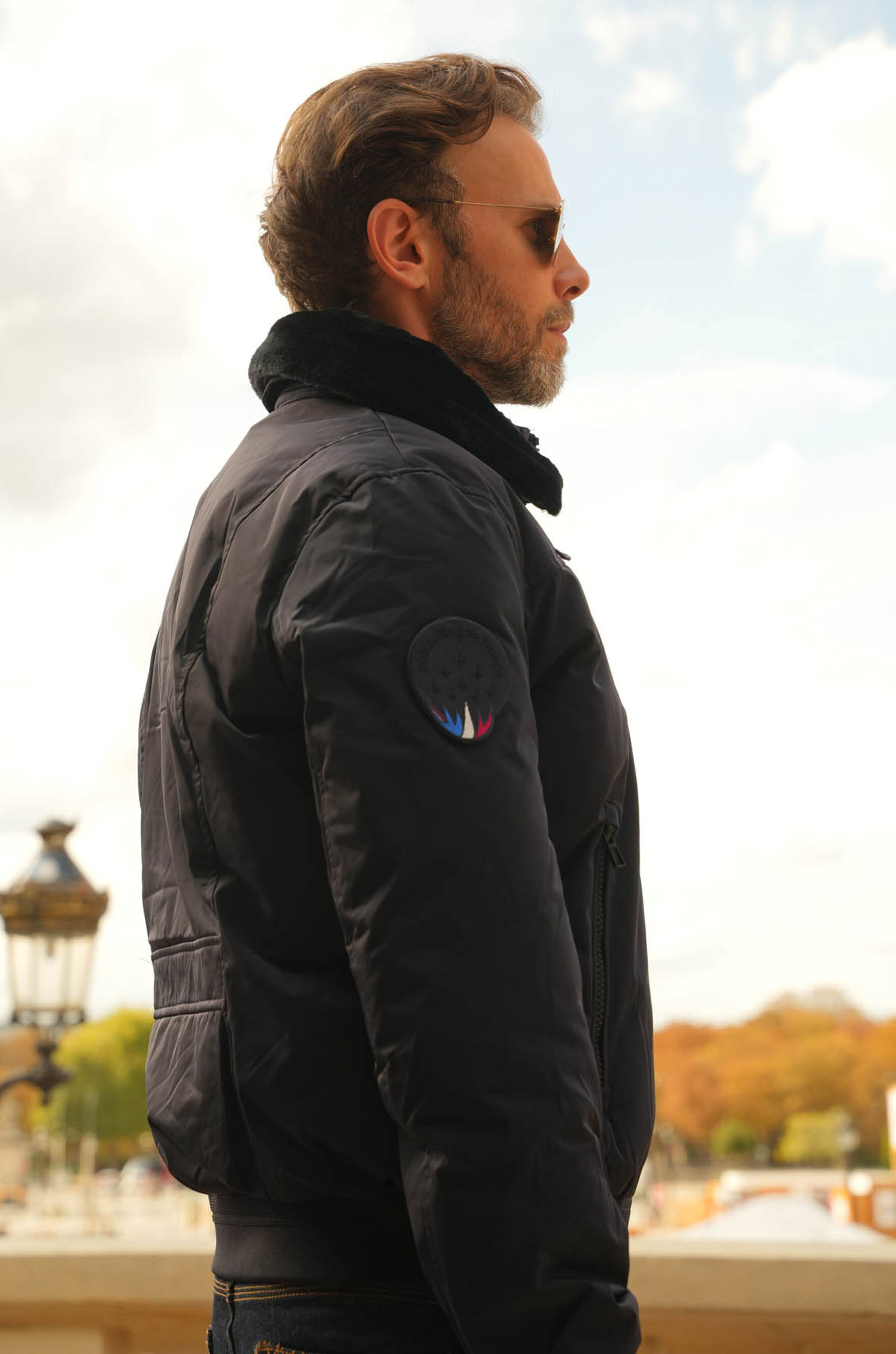 Vêtement en cuir Blousons textile bleu