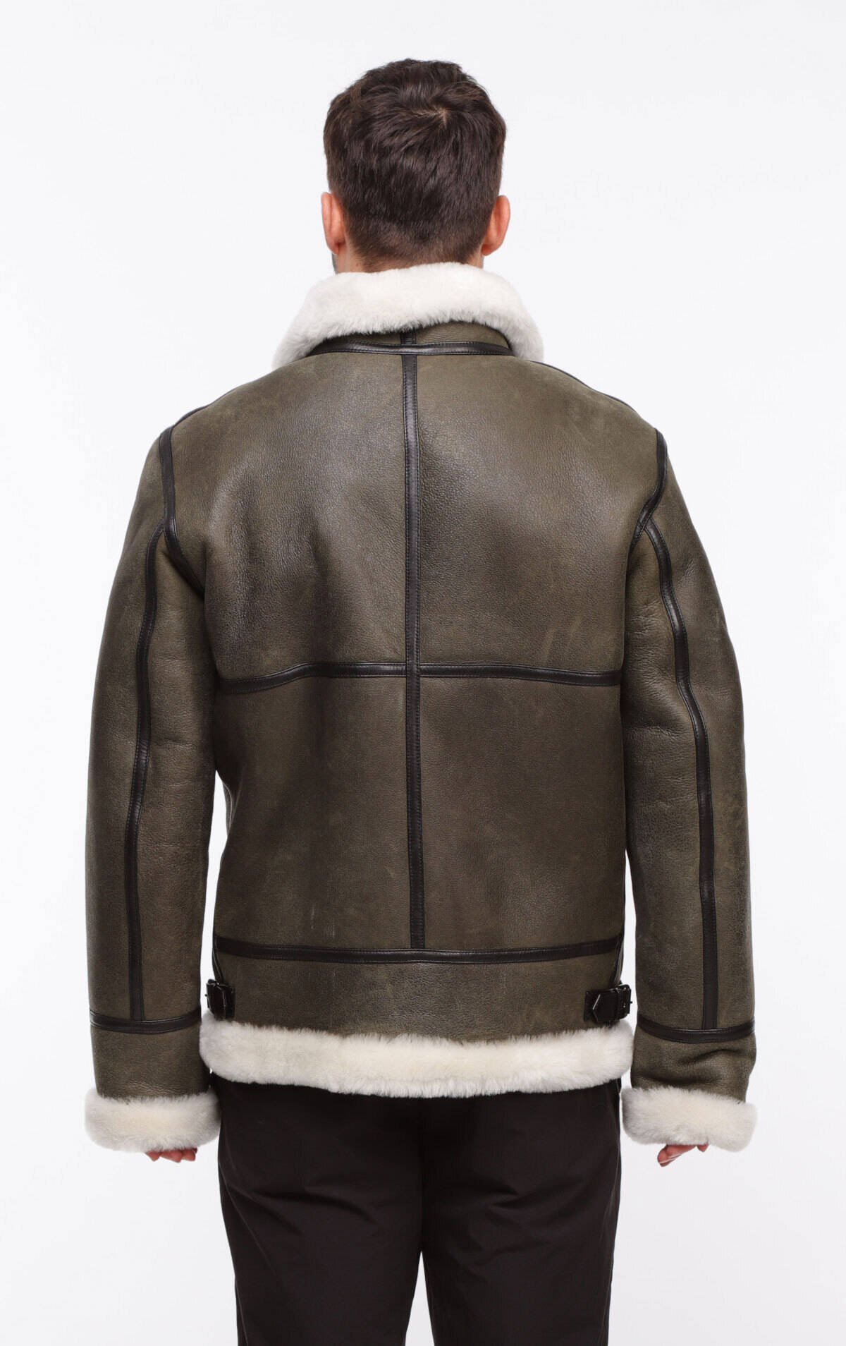 Vêtement en cuir Homme kaki