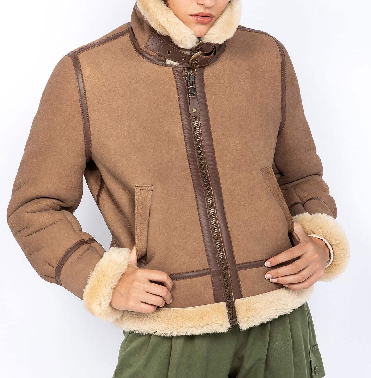 Vêtement en cuir Blousons cuir camel