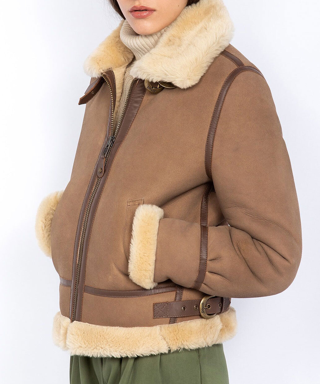 Vêtement en cuir Blousons cuir camel