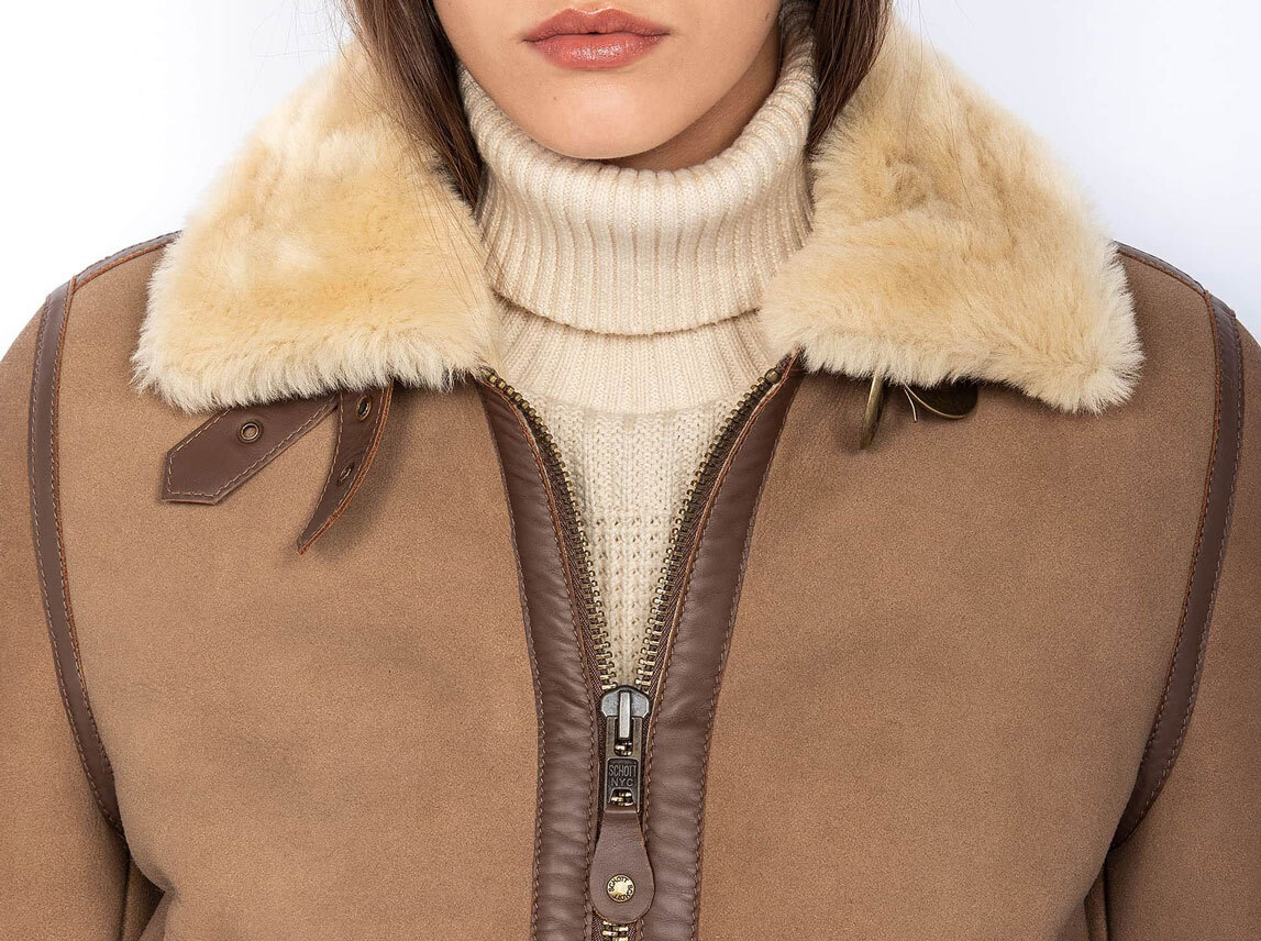 Vêtement en cuir Blousons cuir camel