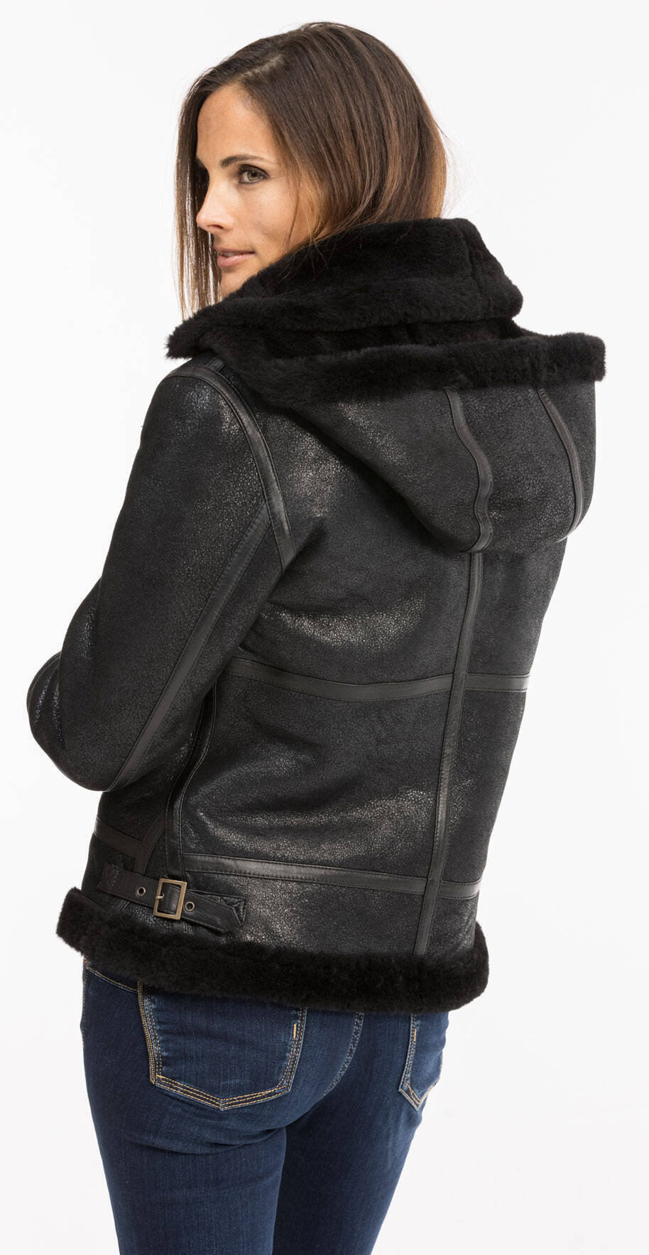 Vêtement en cuir Bombardier cuir noir