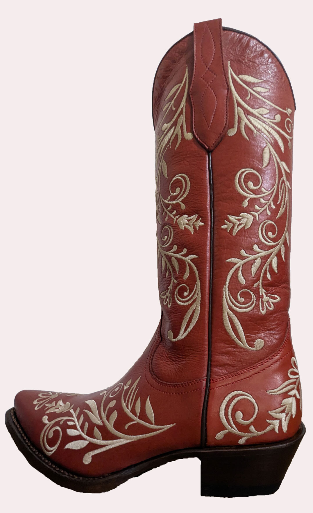 Vêtement en cuir Santiags femme rouge