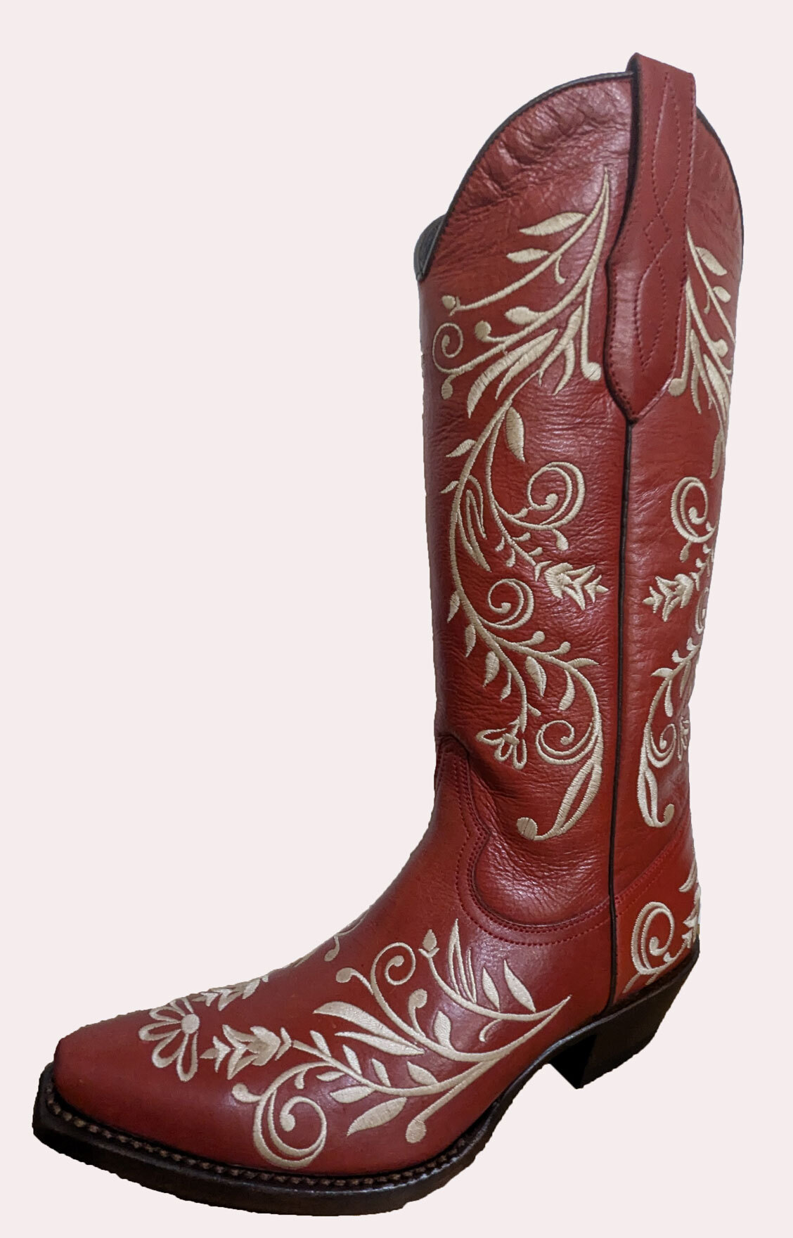 Vêtement en cuir Santiags femme rouge