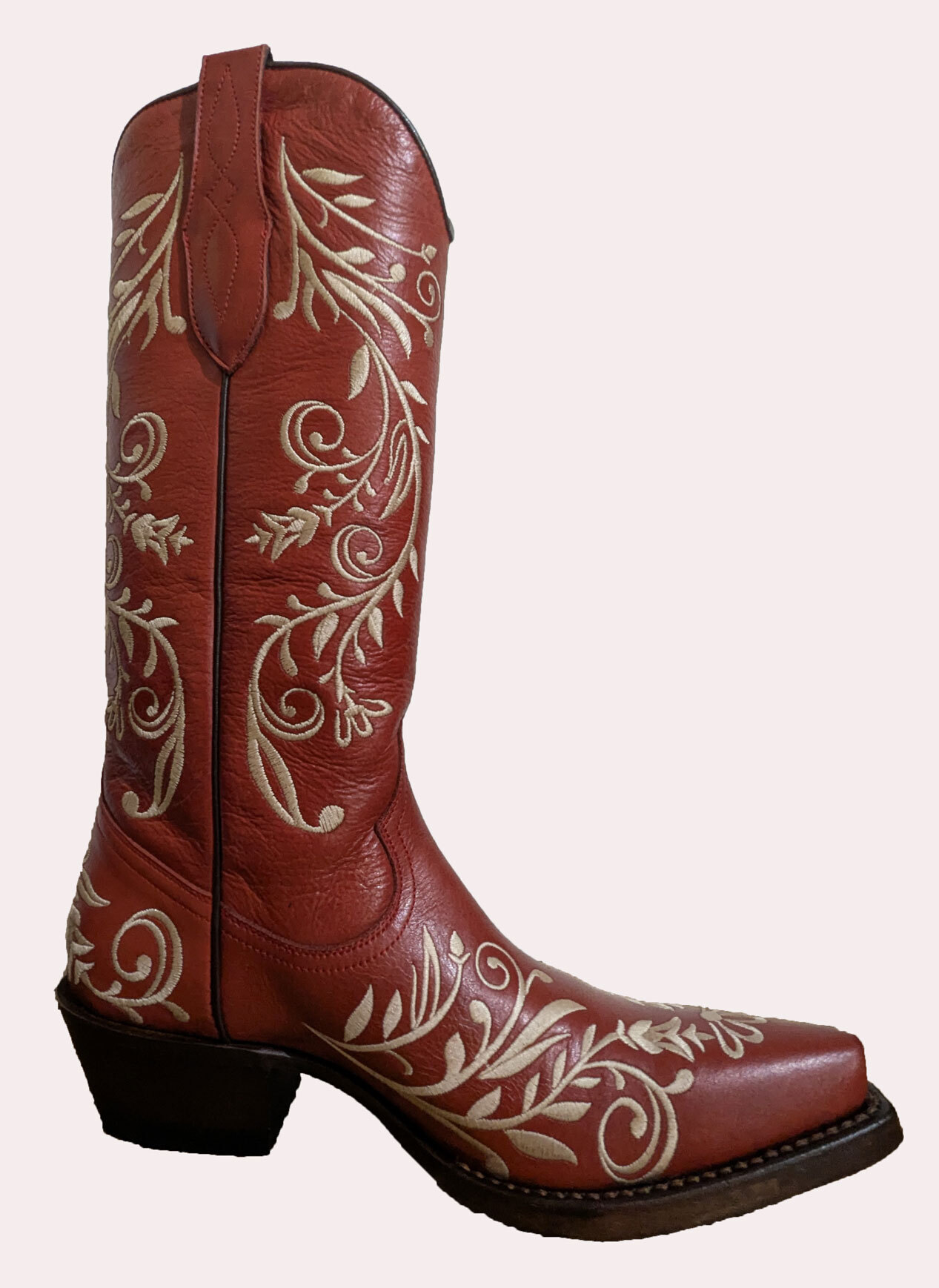 Vêtement en cuir Santiags femme rouge