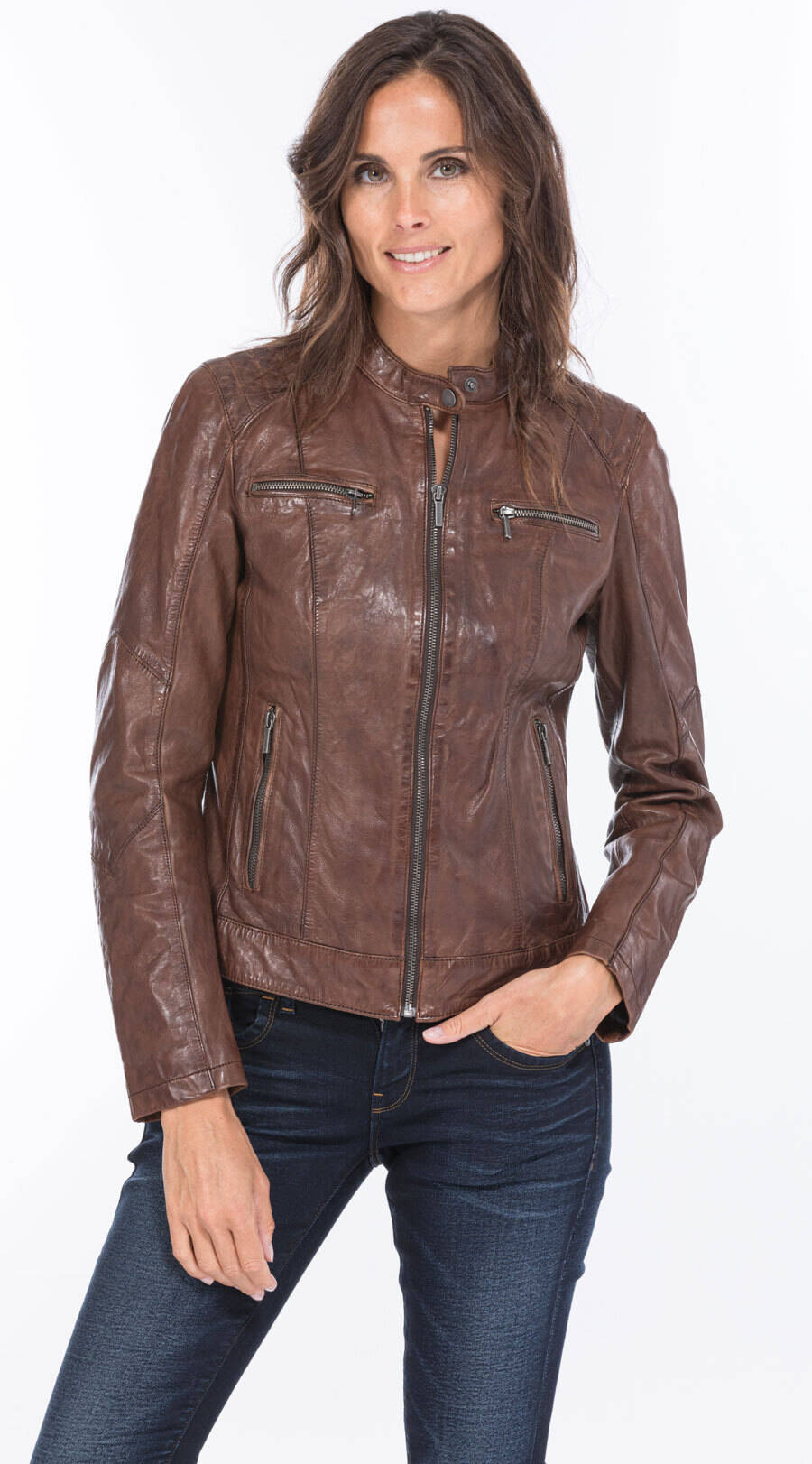 bouson cuir femme agneau cognac 101122 style motard (1)