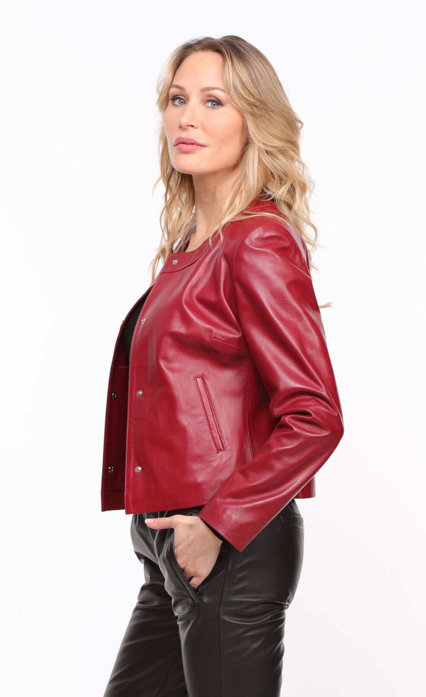 Vêtement en cuir Blousons cuir rouge