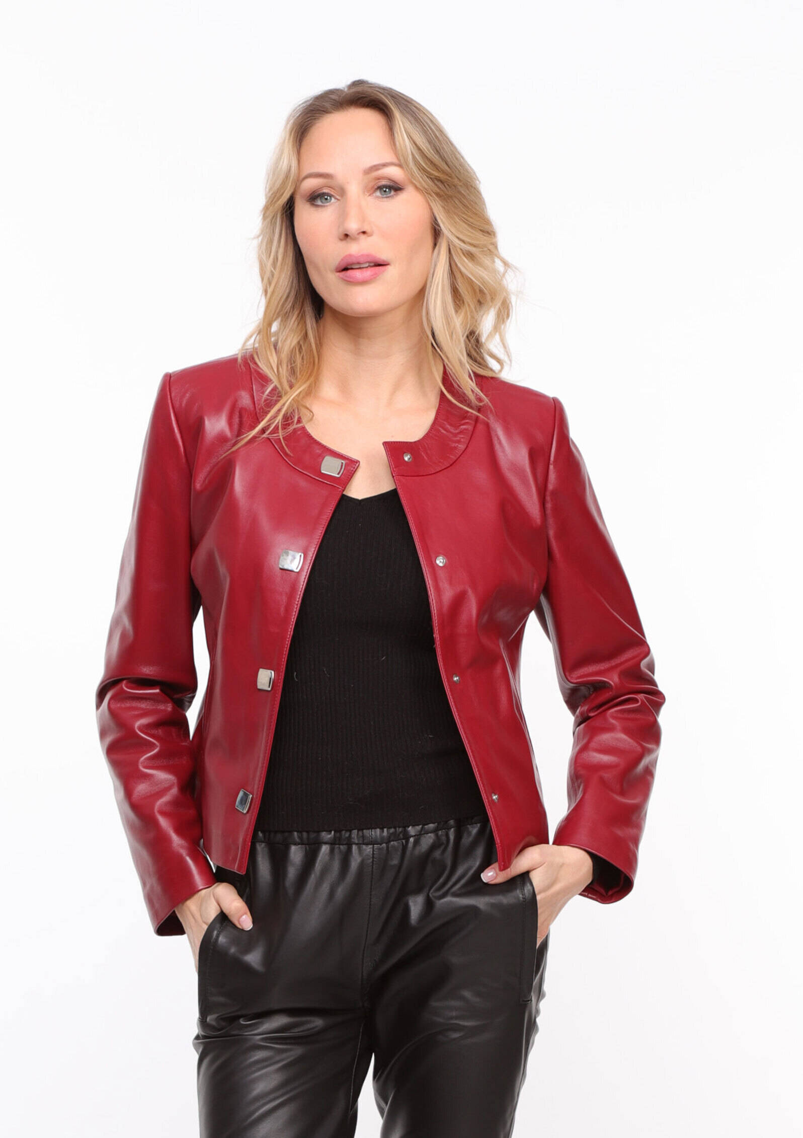 Vêtement en cuir Blousons cuir rouge