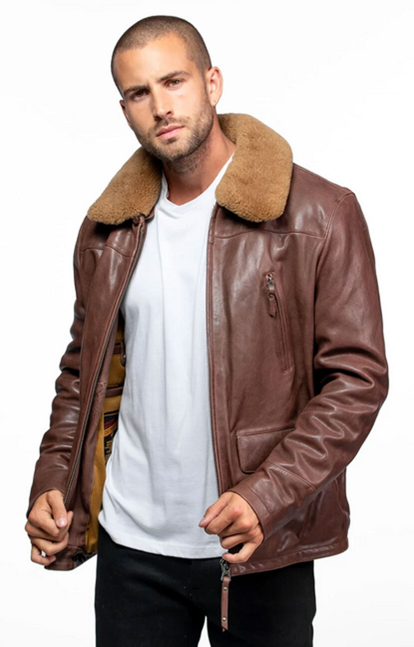 Vêtement en cuir Blousons cuir marron