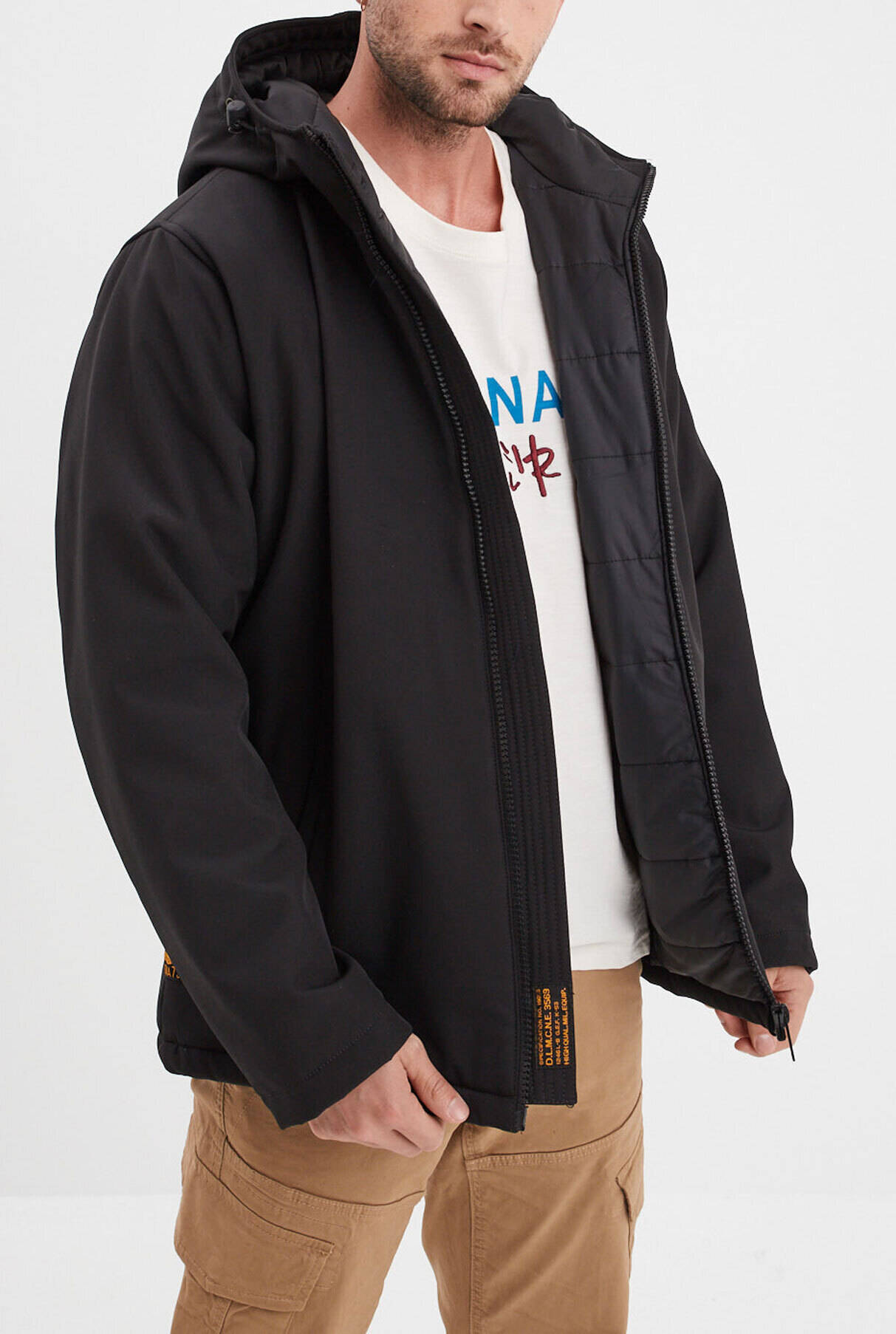 Vêtement en cuir Blousons textile noir