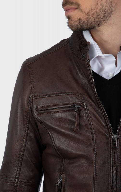 Vêtement en cuir Blousons cuir marron