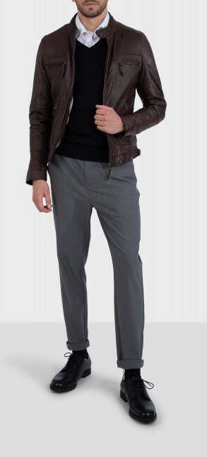 Vêtement en cuir Blousons cuir marron