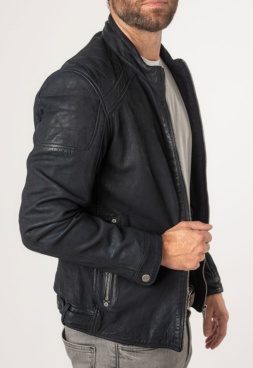 Vêtement en cuir Blousons cuir bleu