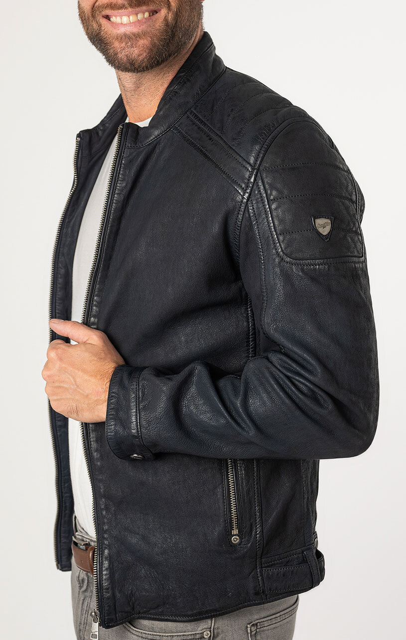 Vêtement en cuir Blousons cuir bleu