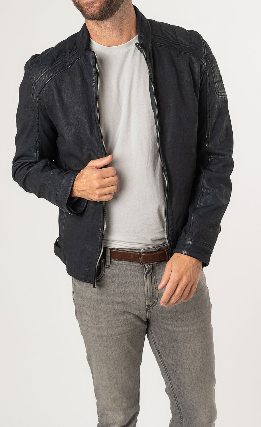 Vêtement en cuir Blousons cuir bleu