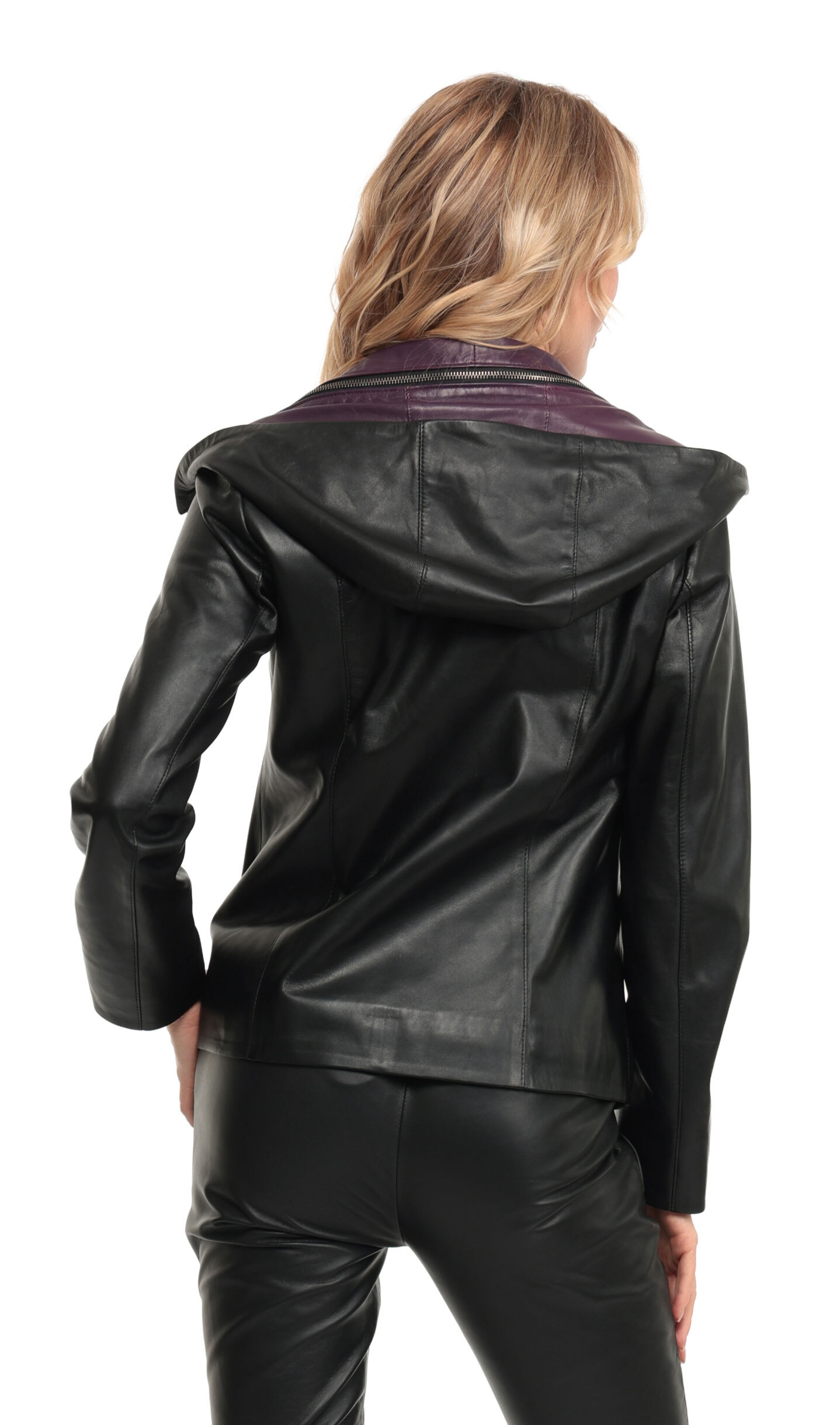 Vêtement en cuir Blousons cuir noir, violet