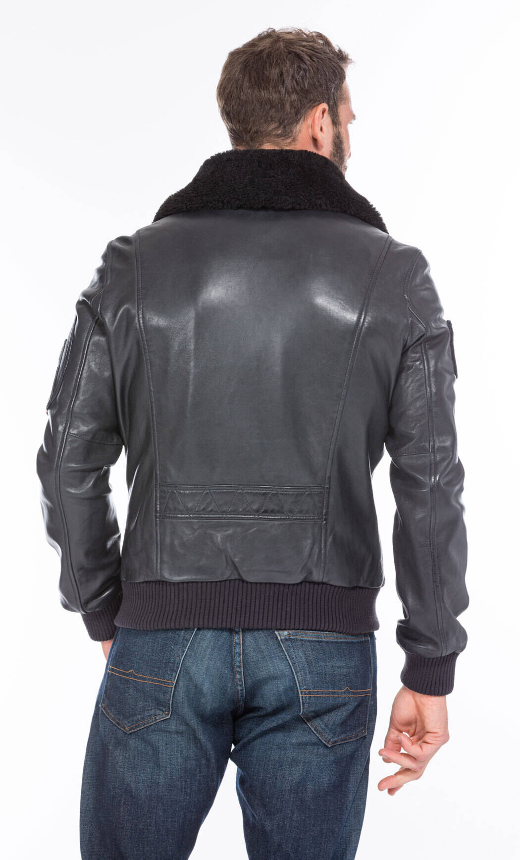 Vêtement en cuir Blousons cuir bleu