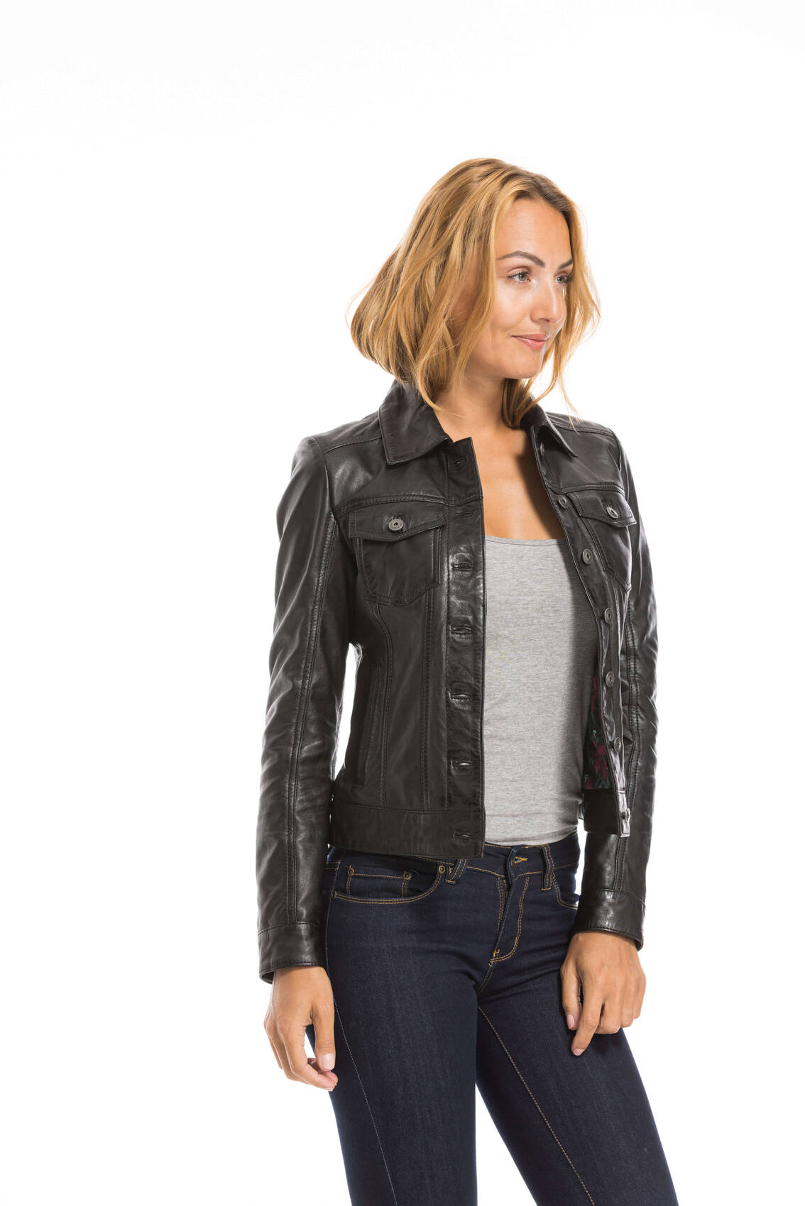 Vêtement en cuir Vestes cuir noir