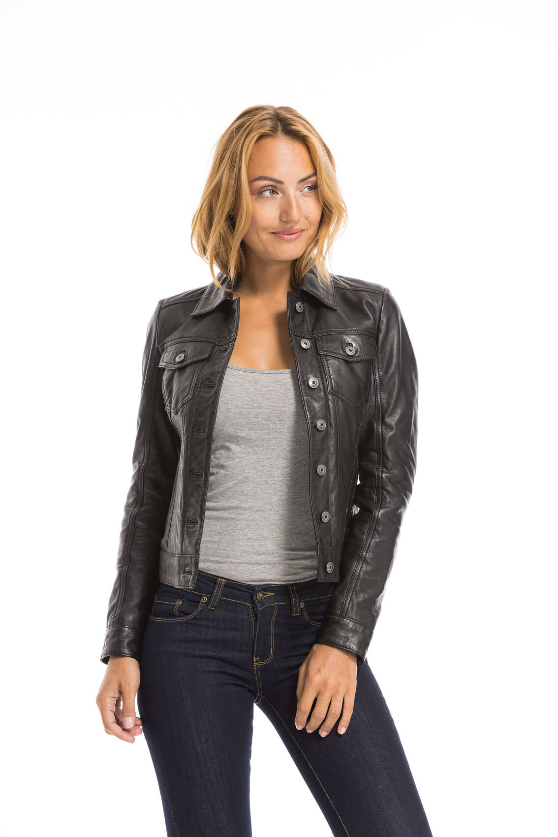 Vêtement en cuir Vestes cuir noir