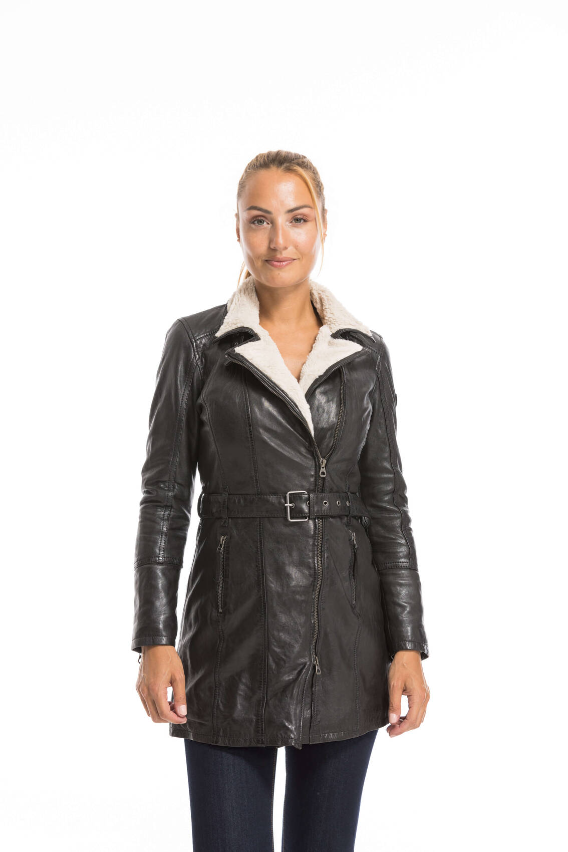 Vêtement en cuir Les bonnes affaires Femme noir