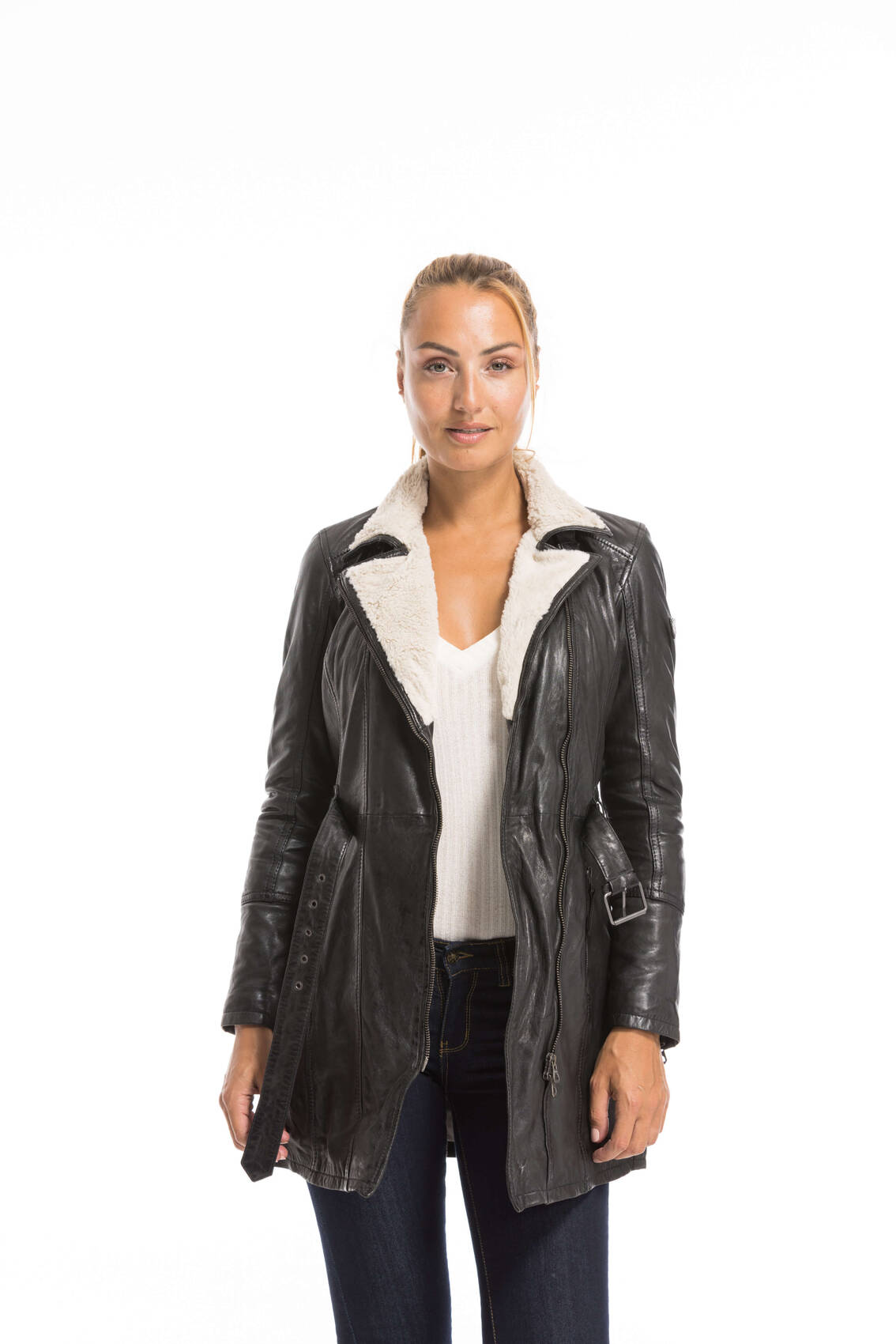 Vêtement en cuir Les bonnes affaires Femme noir