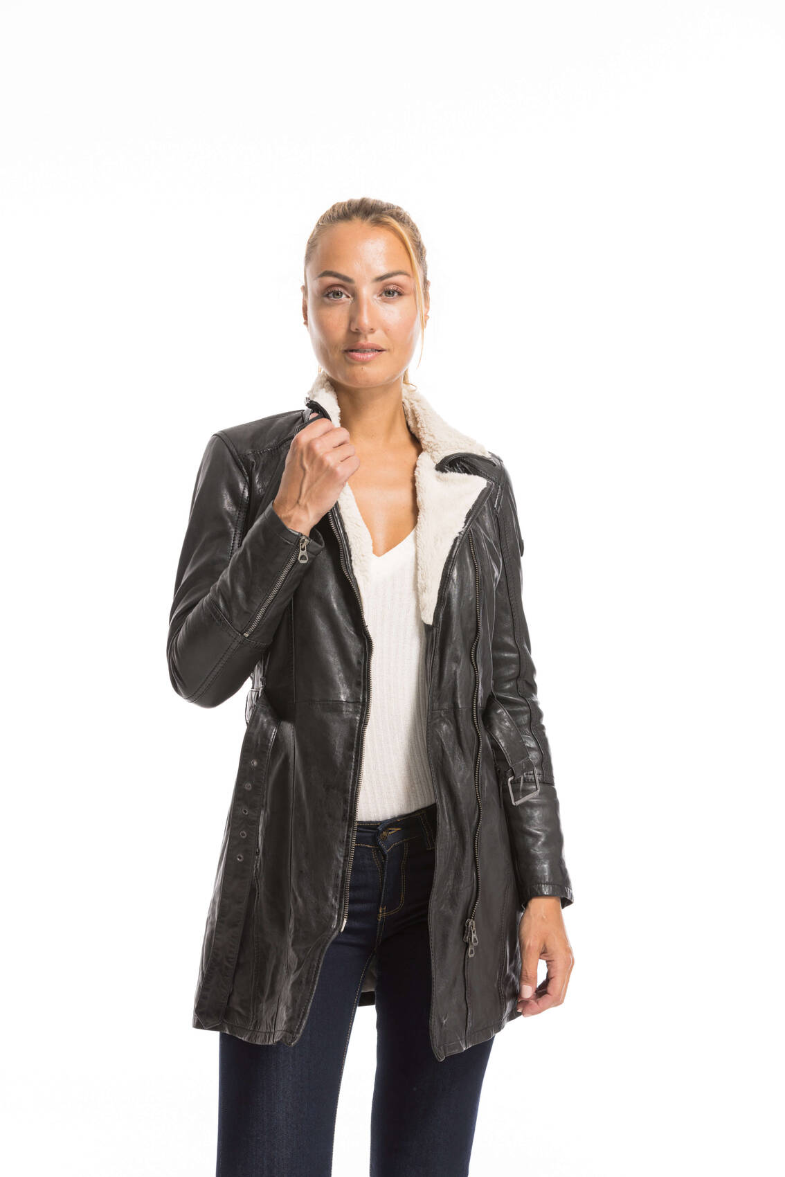 Vêtement en cuir Les bonnes affaires Femme noir