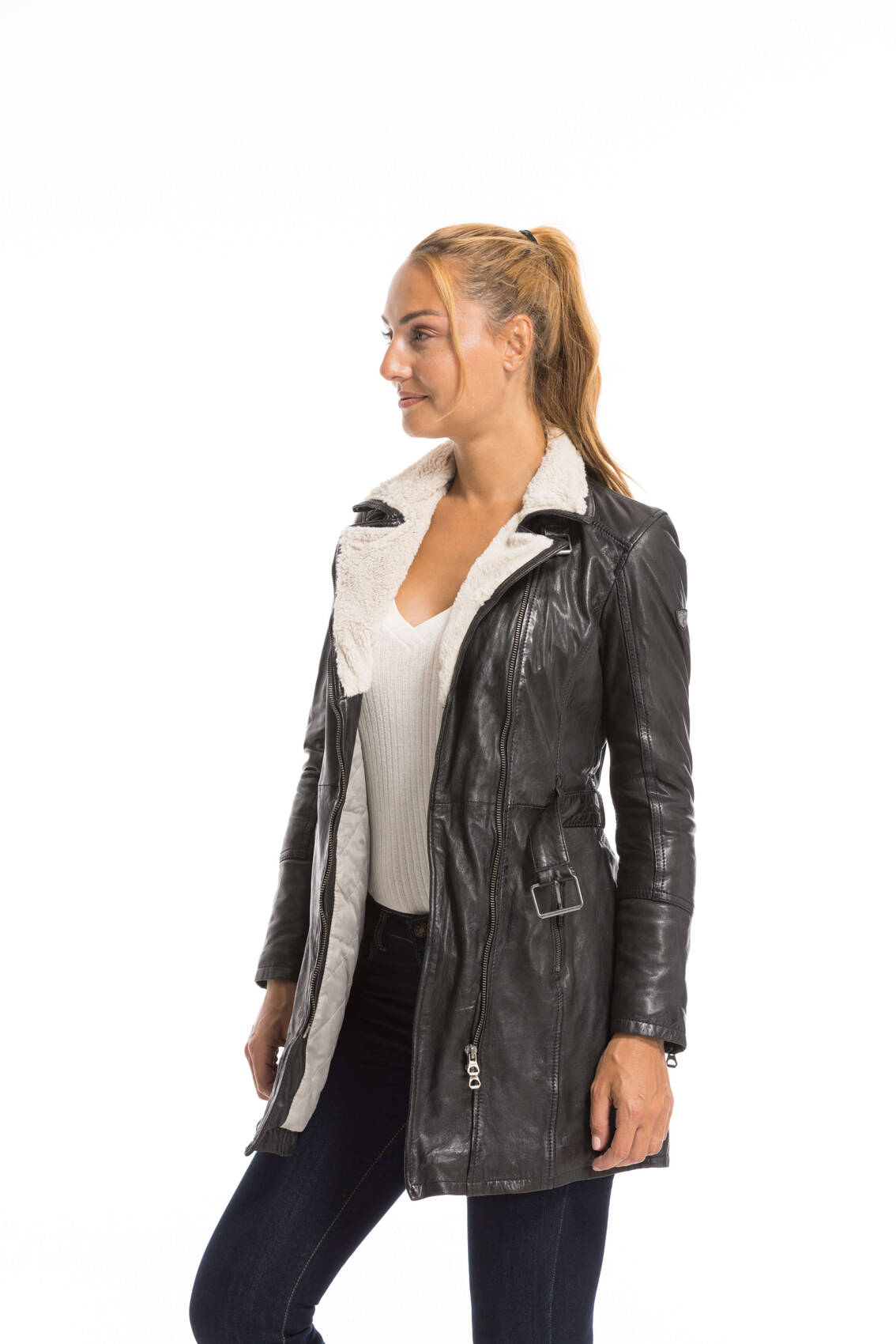 Vêtement en cuir Les bonnes affaires Femme noir