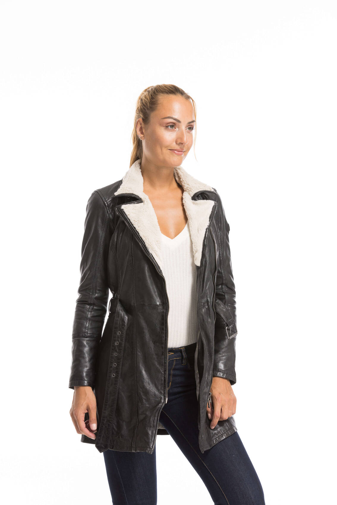 Vêtement en cuir Les bonnes affaires Femme noir