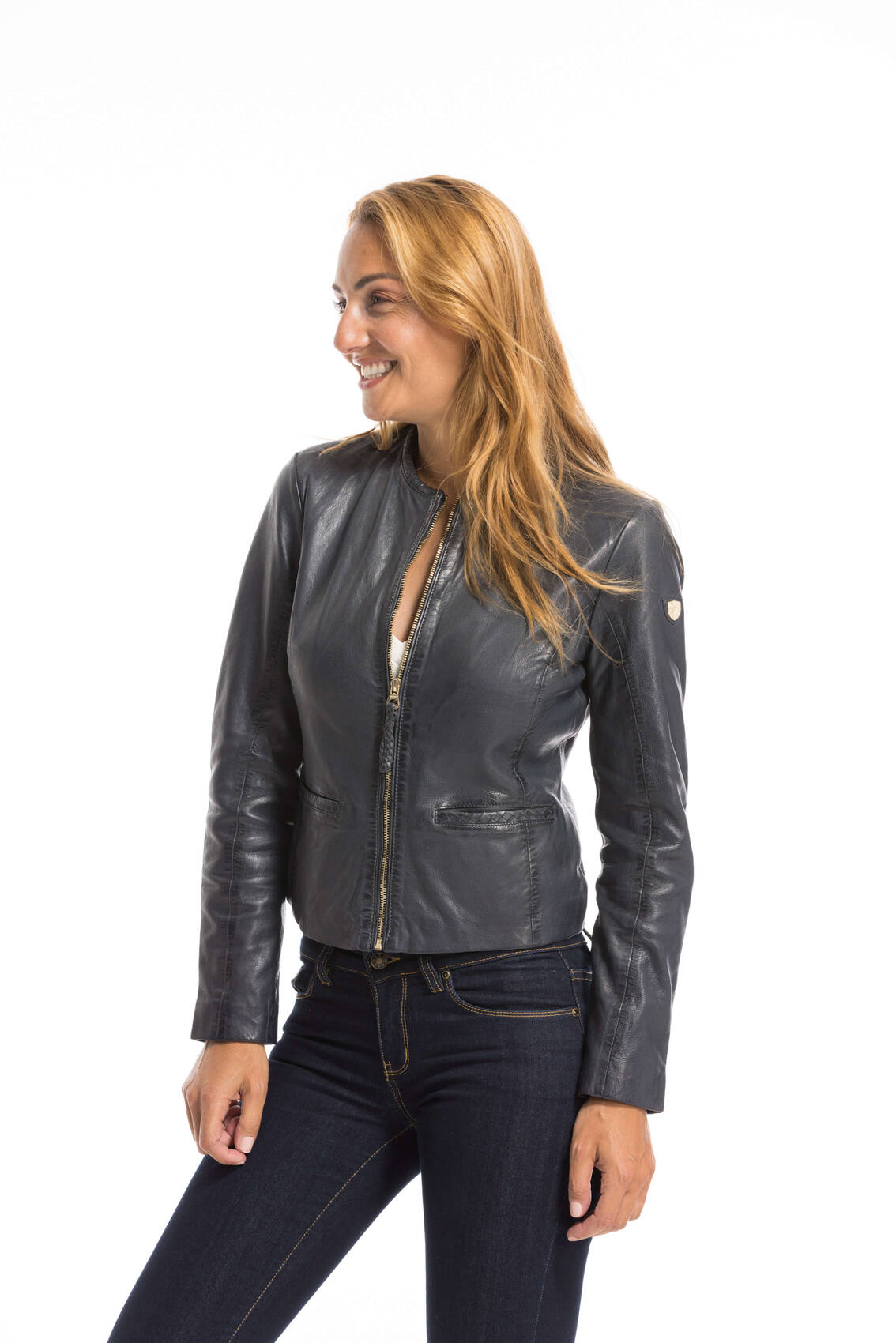 Vêtement en cuir Blousons cuir bleu